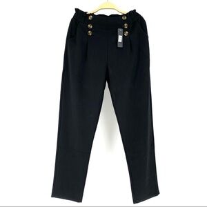 C-Mode Women's Elatic Waist Button Detail Trousers - M